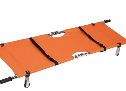 Aluminum alloy/stainless steel two-fold stretcher